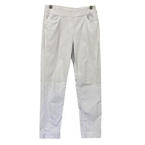 Slim Sation Pants Womens 6 White Pull On Ankle Straight Pocket Stretch 28x29